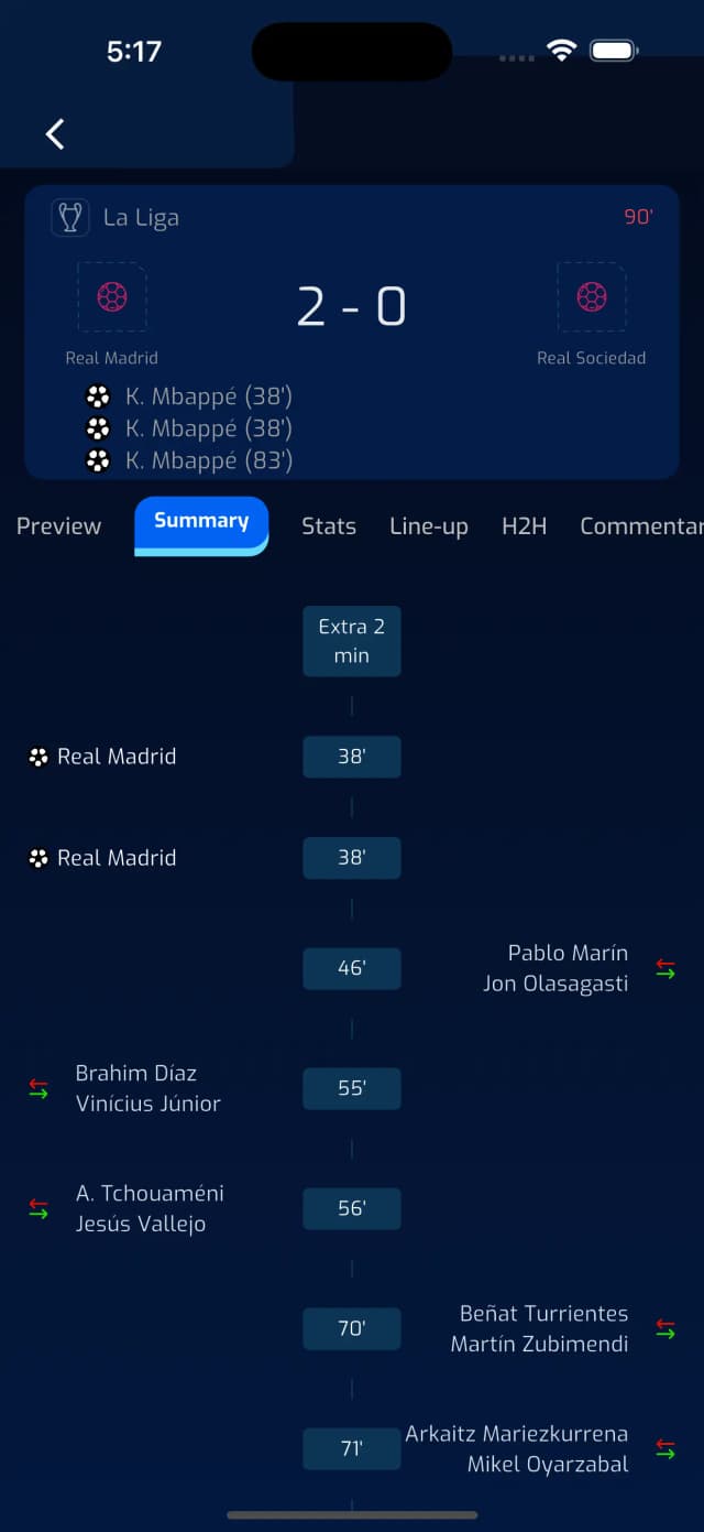 Notification settings screen
